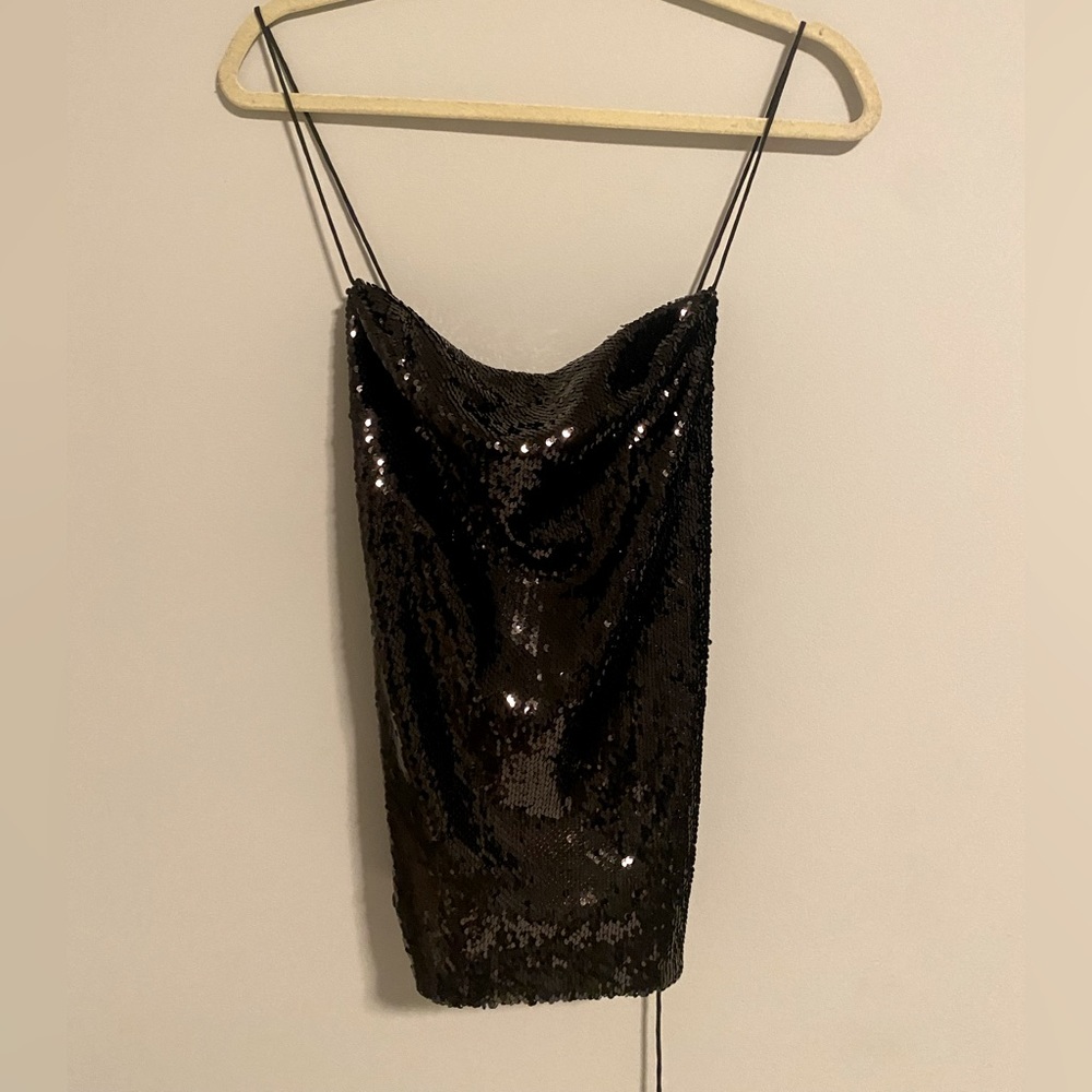 Black sequin tank
